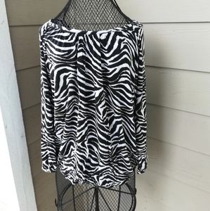 Michael Kors zebra black and white top